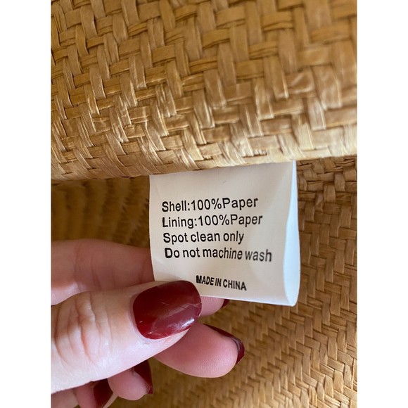 SHIRALEAH Chicago Ria Woven Paper Tote Bag Purse Striped Pompoms NWT - Picture 6 of 13